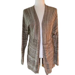 Wild Pearl Brown Open Front Boho Cardigan Sweater SZ M